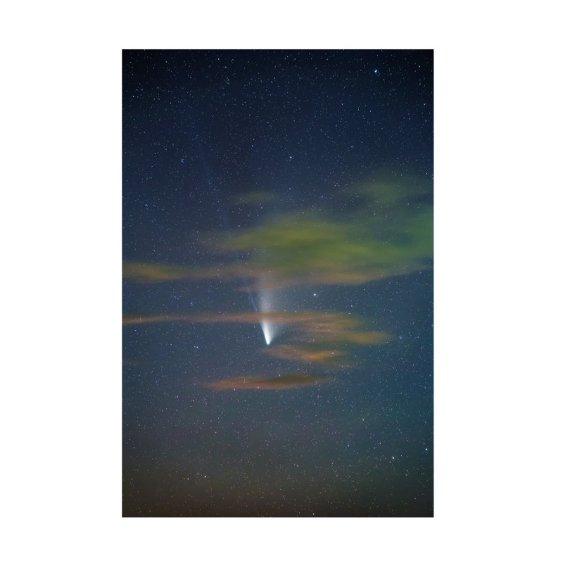 Wrapped Canvas Wall Art - Royce Bair 'Comet Through Cosmos' Wall Art for Living Room, Bedroom, or Office Décor  - 12x19