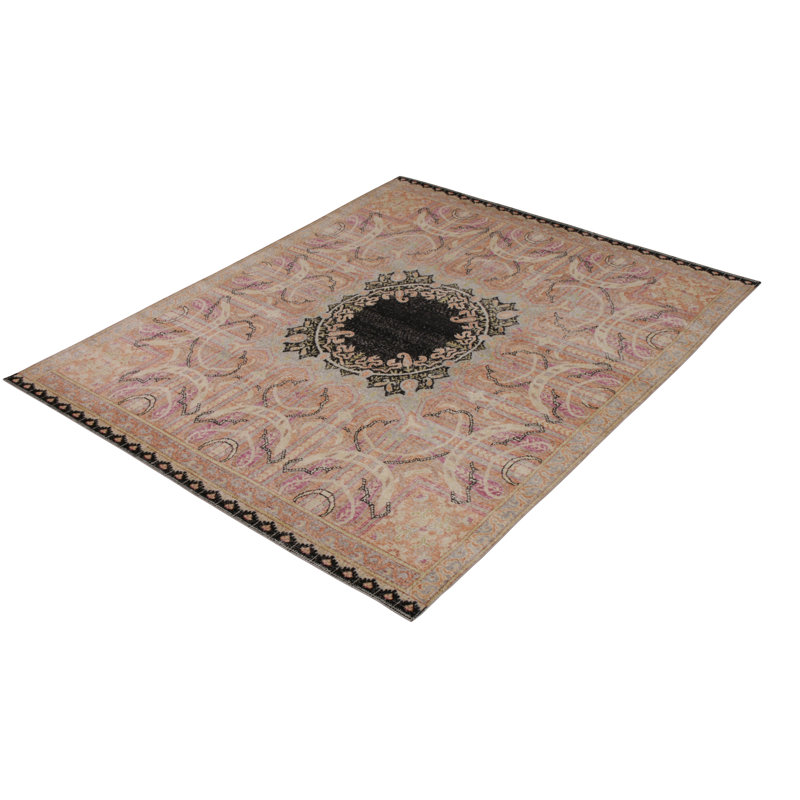 Distressed Homage Hand Knotted Wool Geometric Area Rug, Rectangle 12' x 15'