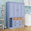 Grand garde-manger avec portes pliantes, tablettes, prise de courant et tiroirs-784378810