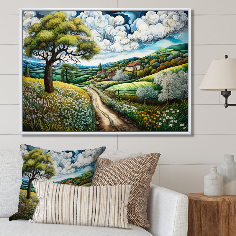 «Countryside Charm Italian Landscape I», reproduction sur toile, Cadre naturel flottant, H 30 po x l 40 po x P 1,5 po