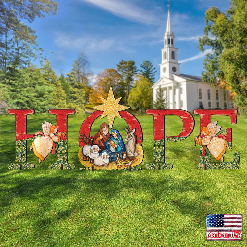 Hope Nativity Yard Lawn Art