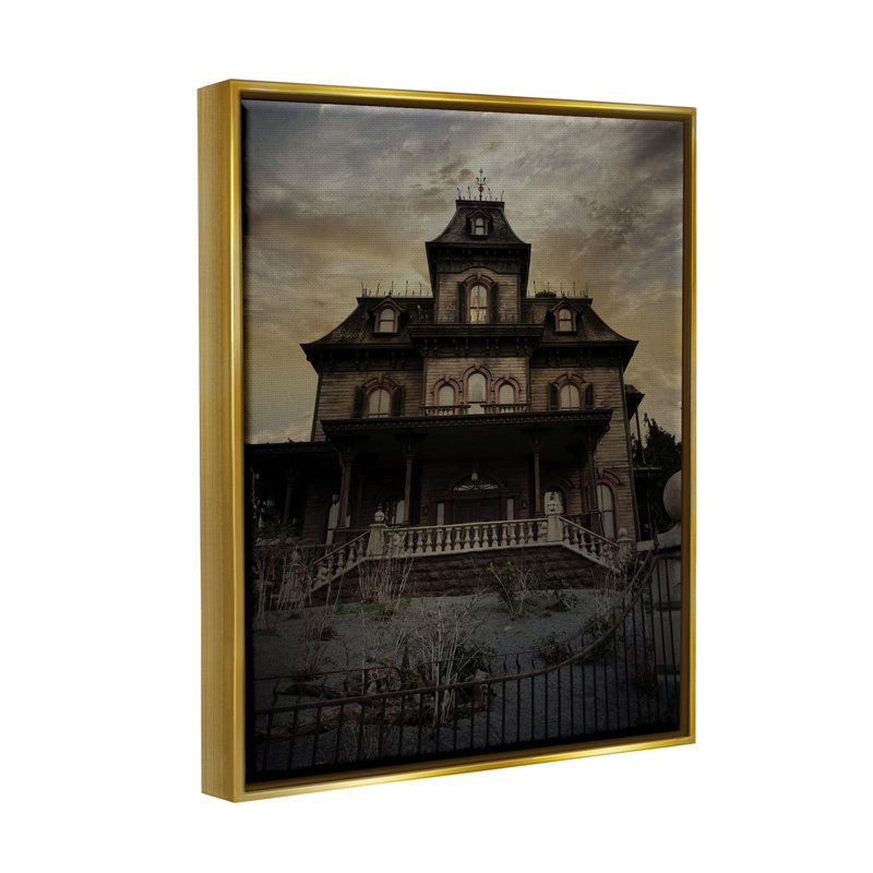 «Haunted House Landscape», impression encadrée sur bois, H 31 po x l 25 po x P 1,7 po, Cadre flottant métallique doré