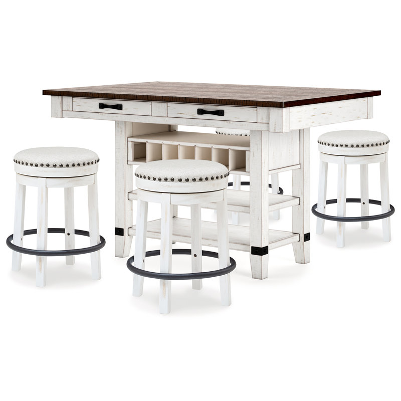 Valebeck Counter Height Dining Table and 4 Barstools