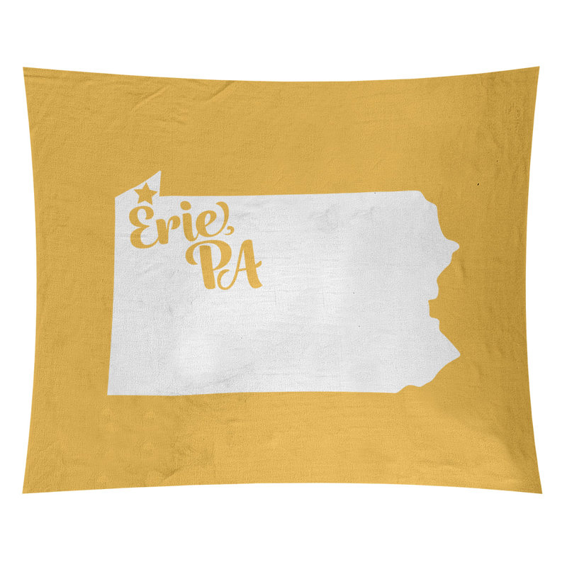 Tapisserie Erie, Pennsylvanie, H 27,5 po x l 37,5 po, Jaune