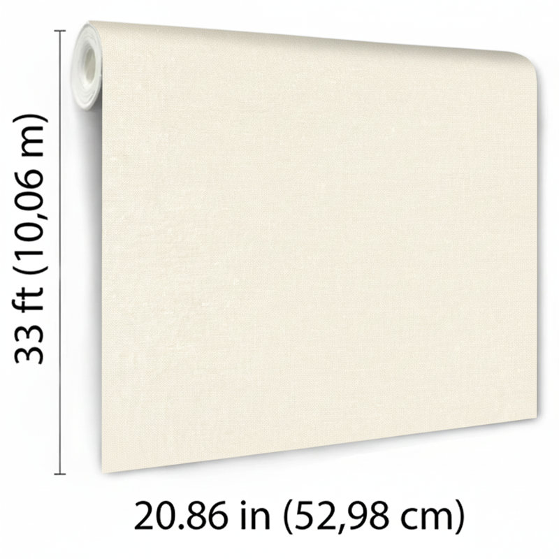 Papier peint texturé imitation chanvre, Crème