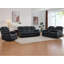 3-Piece PU Leather Reclining Living Room Set with Console Cup Holders, Sofa Loveseat & Chair-105475122