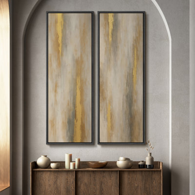 «Vintage Landscape Wall Art», ensemble de 2 toiles encadrées 20 x 60 pouces