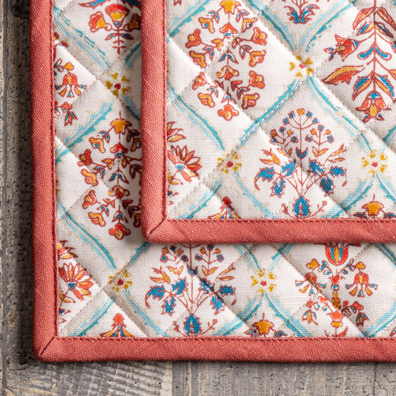 Ensemble de maniques 100 % coton Romane Maison d'Hermine - 8 po x 8 po