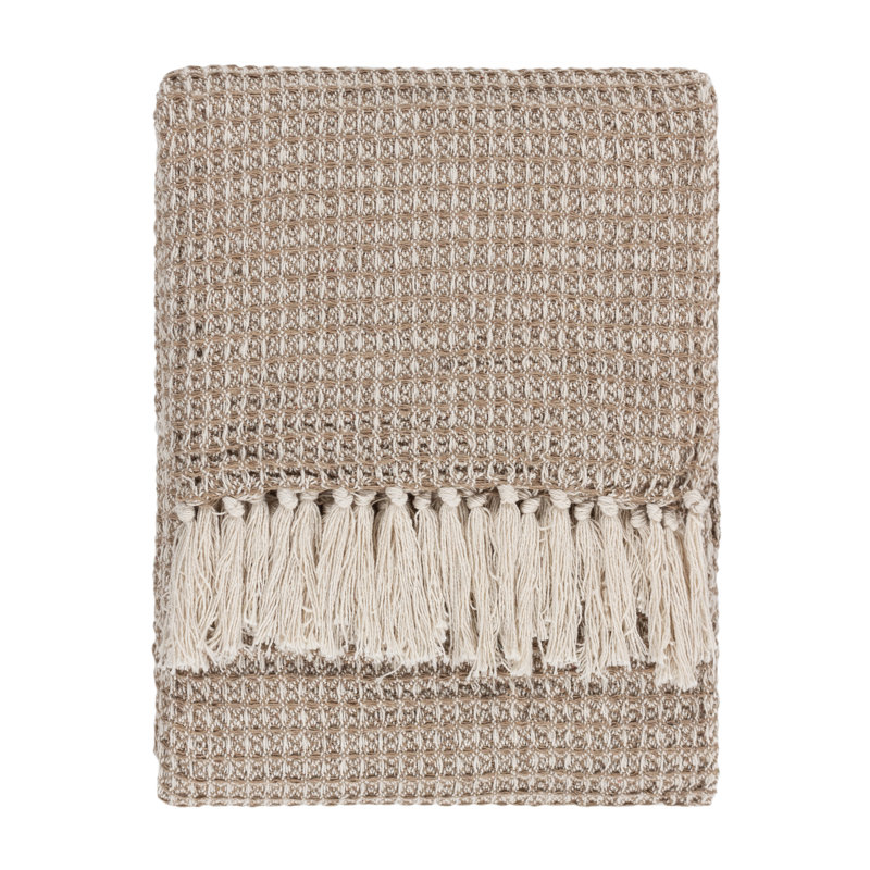 Lorne Waffle Throw Blanket, Biscuit