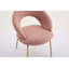 Ensemble de 1 chaise de salle à manger en tissu avec dossier incurvé et pieds en métal pour la cuisine ou la salle à manger-217921202