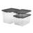 Sterilite 108 Qt Modular Stacker Box, Stackable Storage Bin, Lid, Heavy Duty Latches, Container