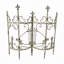 Bordure de jardin en fer forgé vintage de 79 cm (31,1 pouces), blanc antique