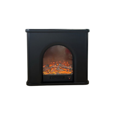 Black Manufactured Wood Electric Fireplace