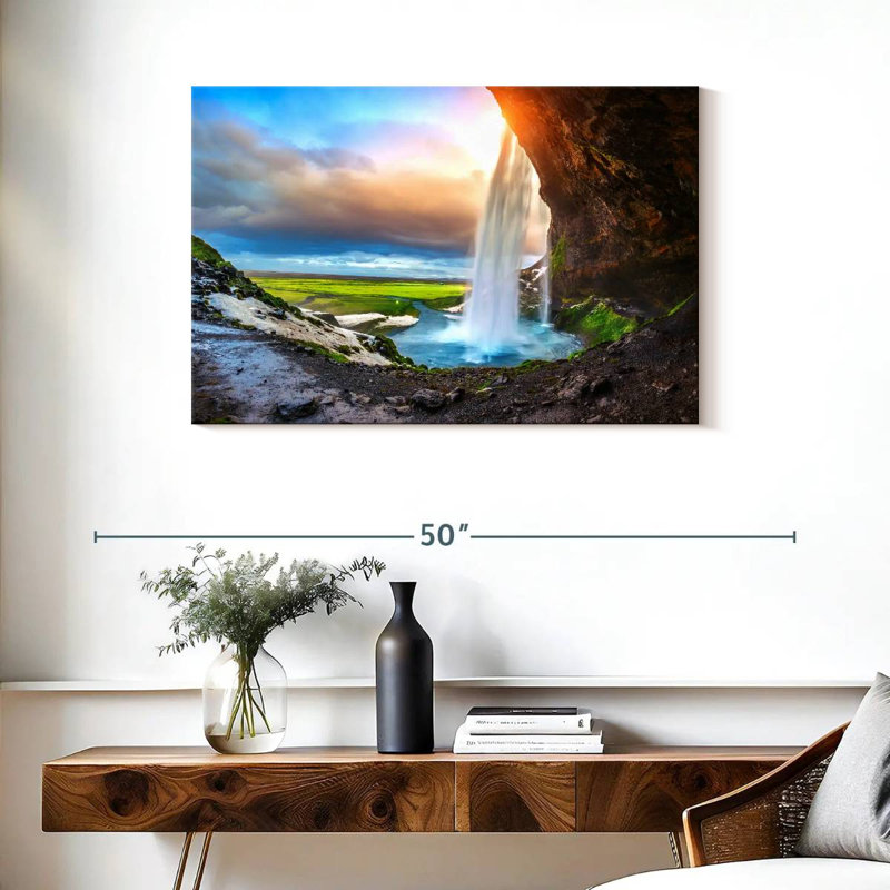 Kerrick Magical Seljalandsfoss Waterfall, 24" H x 36" W