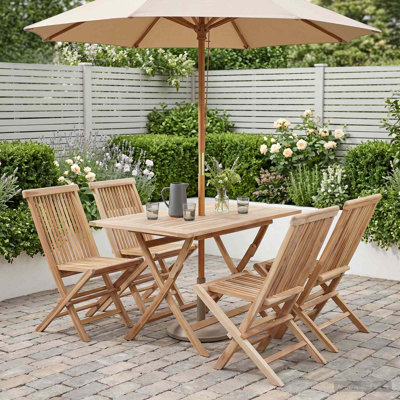 Solid Wood Patio Dining Set Table,