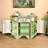 European style half-circle painted accent cabinet