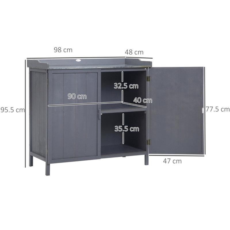 Wood Single Storage Cabinet ( 77.5cm H x 98cm W x 48cm D)