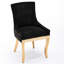 De 2 chaises de salle à manger en chenille américaine moderne, tissu texturé noir, garniture de rivets, pieds incurvés dorés et fabrication pour utilisation-1424107025