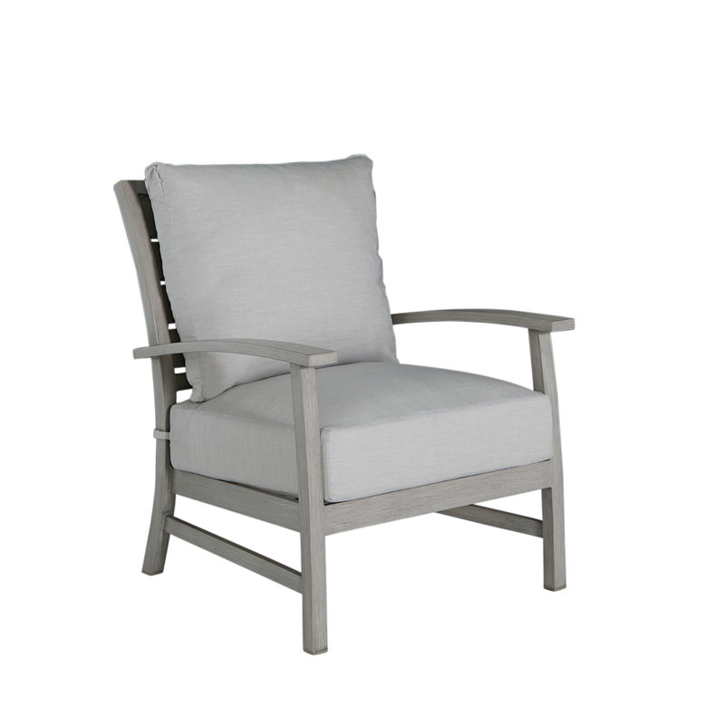 Charleston Patio Lounge Chair with Cushions, No Welt, Linen Forest, Oyster
