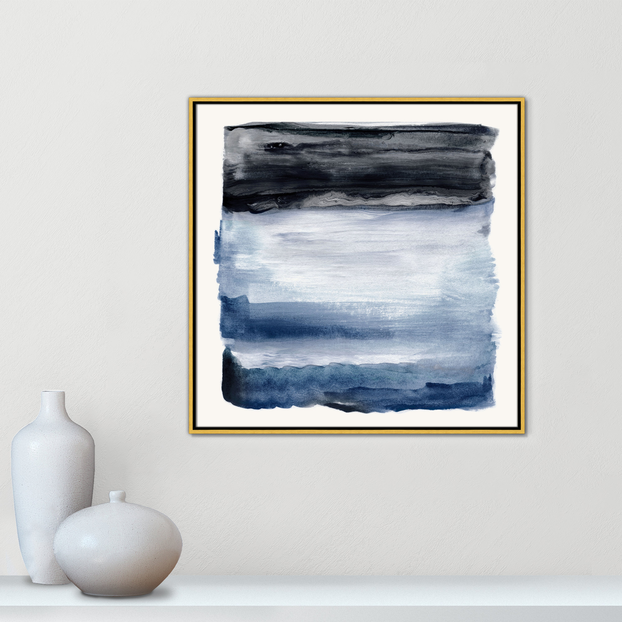 Navy Sky I Print by Nan, Gold, 31.5" H x 31.5" W