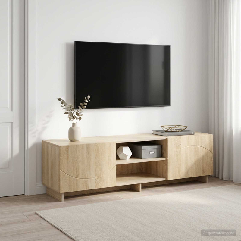 TV Stand, 40cm H x 140cm W x 34.5cm D, Sonoma Oak