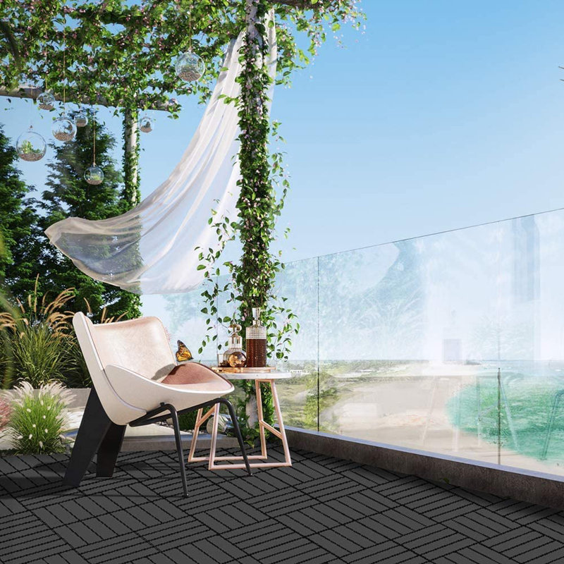 519.7'' L x 519.7'' W Plastic Tile, Black