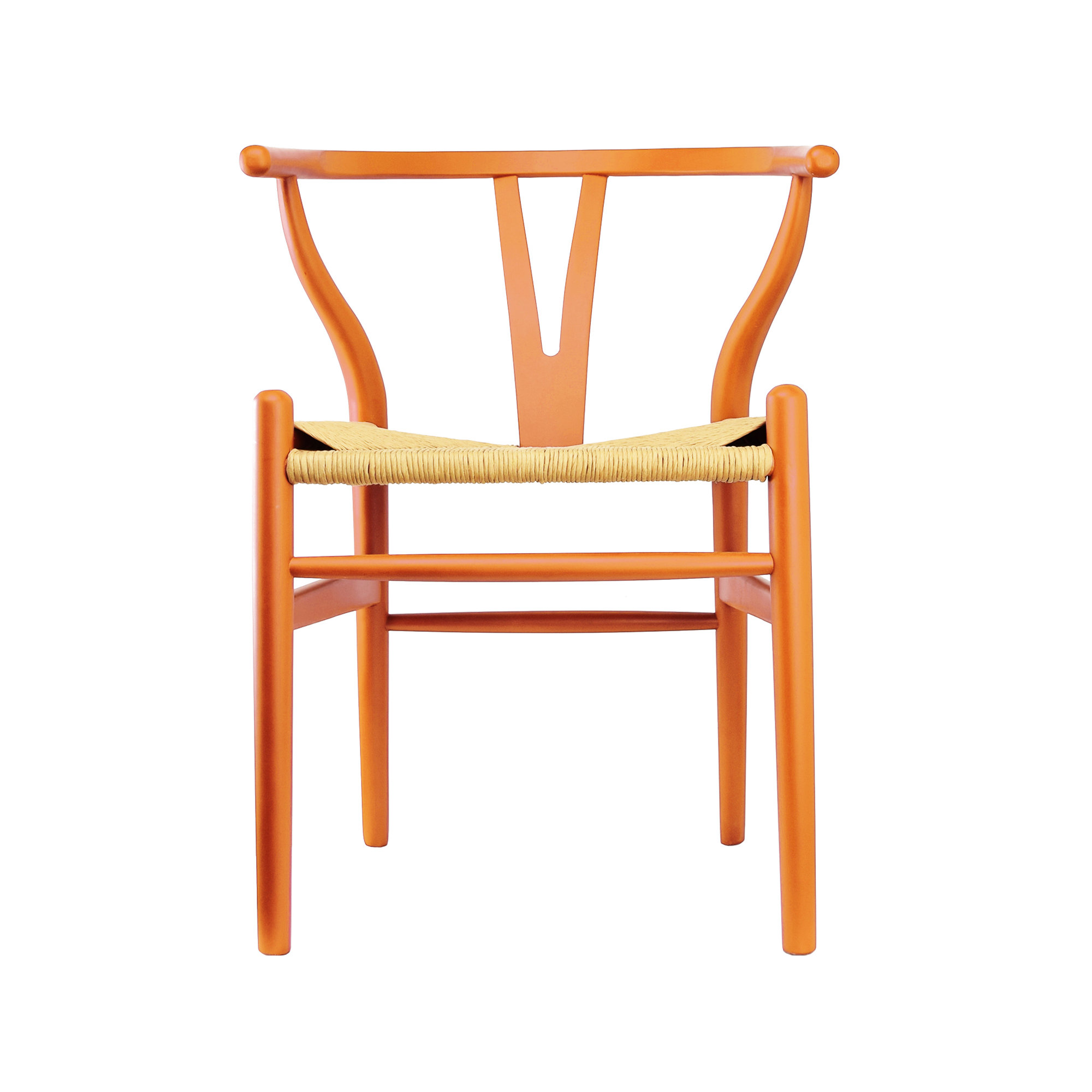 Baruti Wooden Wicker Dining Chair, Orange/Beige