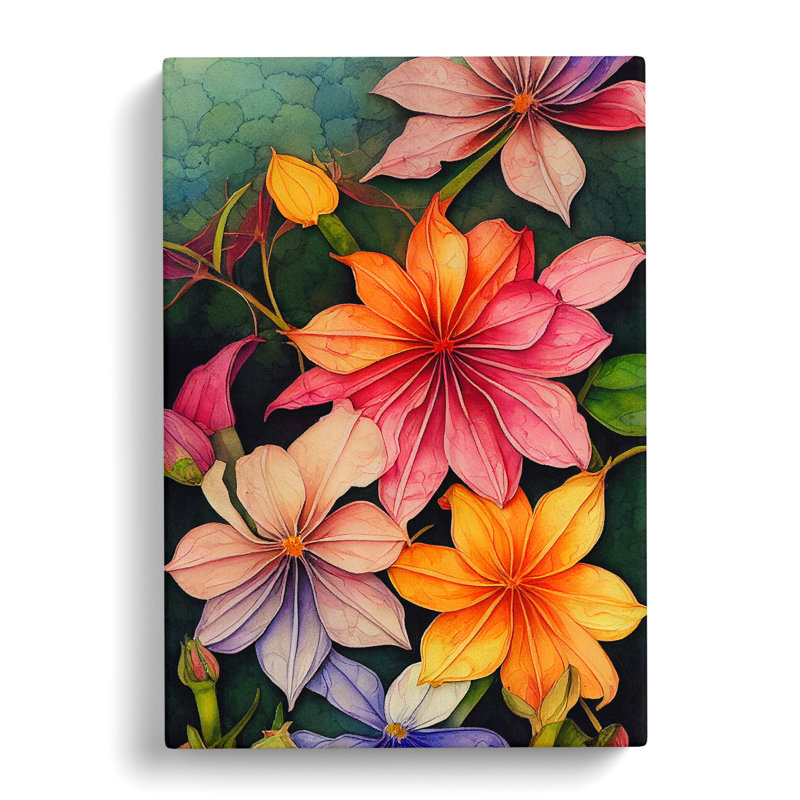 XC1022-16X A Bunch Of Flowers - Wrapped Canvas Print, 50cm H x 35cm W x 3cm D