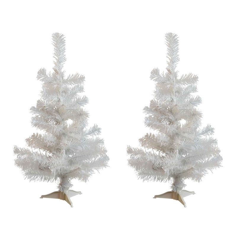 1.97' H Artificial Pine Christmas Tree, White