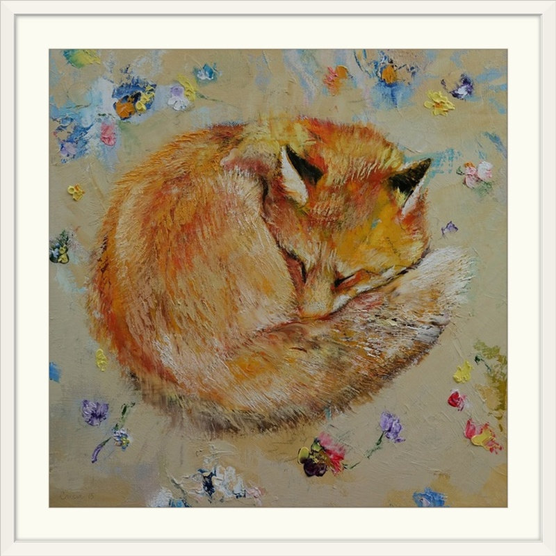 «Alcantar Sleeping Fox» par Michael Creese, reproduction d'art, H 30 po x l 30 po x P 1,5 po, Toile
