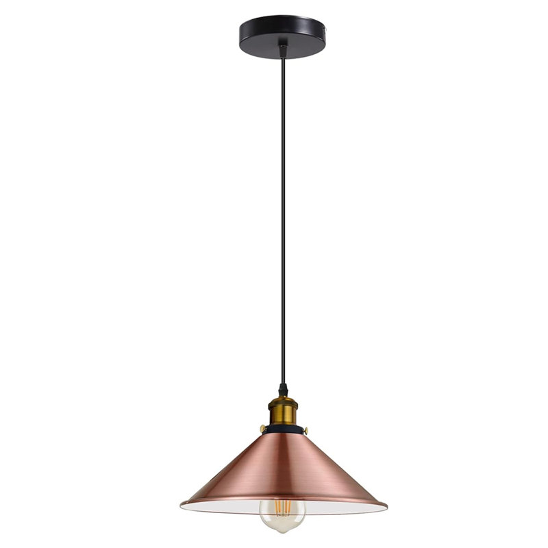Modern Industrial Cone Pendant Light | Adjustable 1-Light Ceiling Fixture for Kitchen Islands, Dining Areas & Hallways, No
