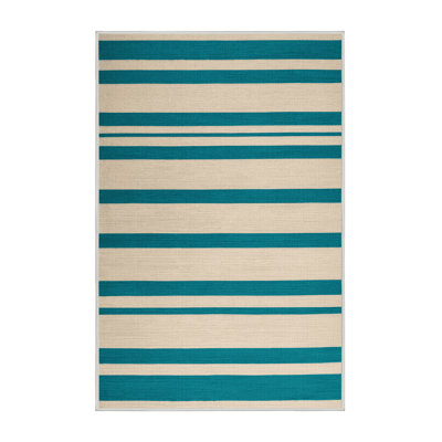 Machine Washable Horizontal Stripes Beige Area Rug