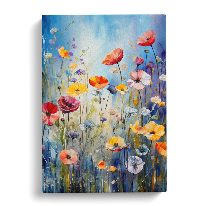 Wildflowers Tachisme - Print, 76cm H x 50cm W x 3cm D