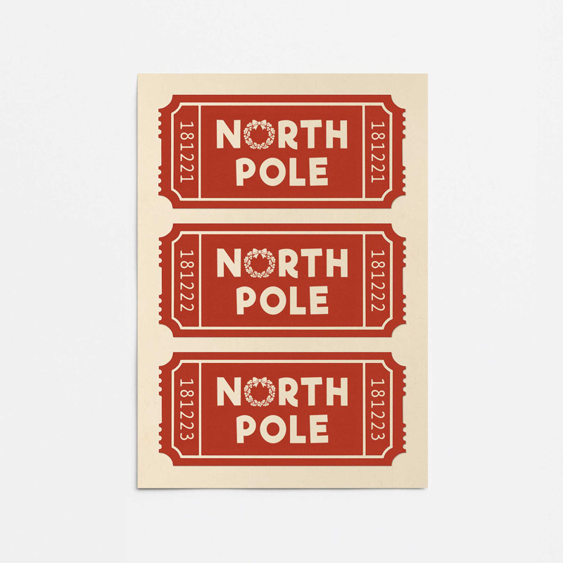 «Santa's Boarding Pass», reproduction d'art, Sans cadre, 11 po x 14 po