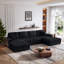 Canapé convertible combiné en forme de U, tissu velours côtelé, canapé moderne confortable de grande taille à 4 places, fauteuil double salon