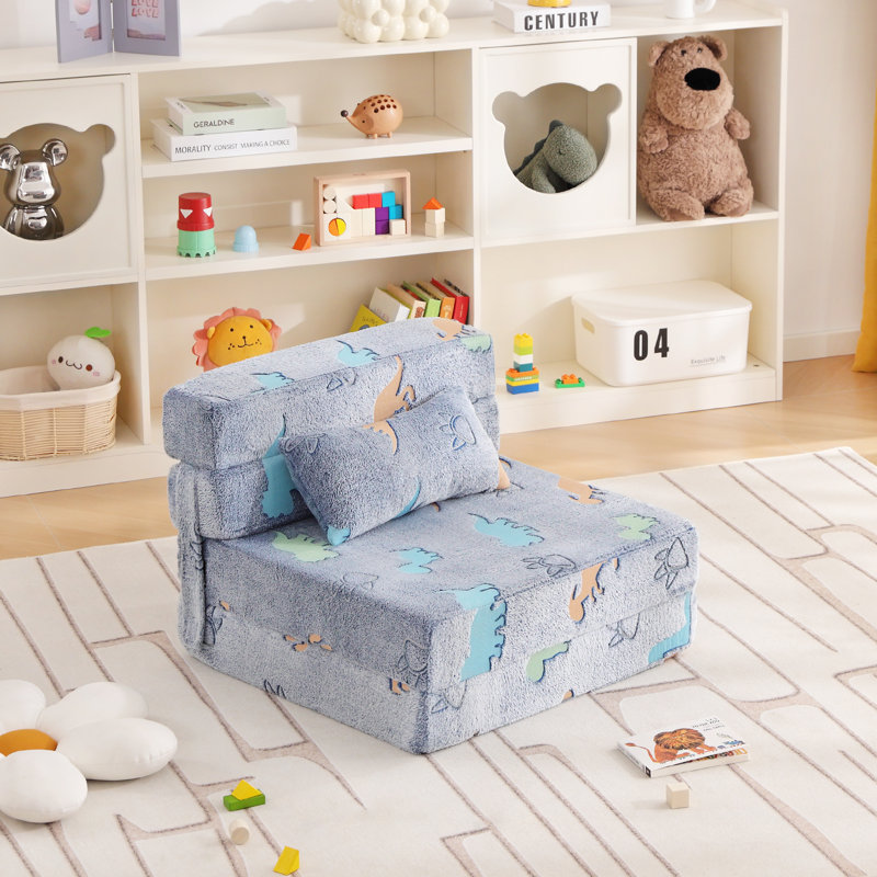 Kids Sofa Foldable Floor Mattress, Toddler Floor Fold Out Couch Sofa Bed, Child Futon Folding Chair Floor Bed With Storage Bag