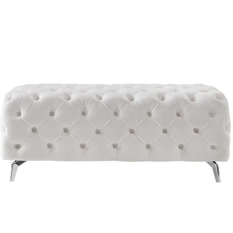 Bouton - Décoration de salle à manger en velours - Cadre en bois massif élégant et fonctionnel, pieds en métal, tabouret de chambre à assembler facile à détendre, mousse haute et élégante, processus