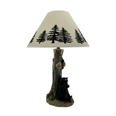 Lampe de table rustique ours noirs dans un arbre de miel