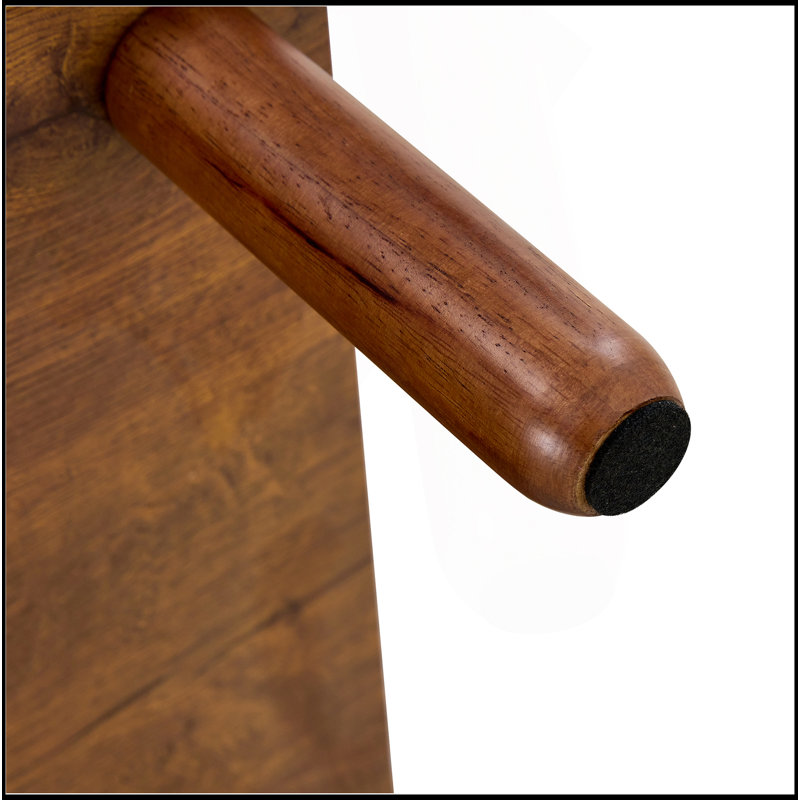 Table basse moderne à 2 niveaux avec rangement ouvert et pieds en bois d'hévéa, Noyer brun