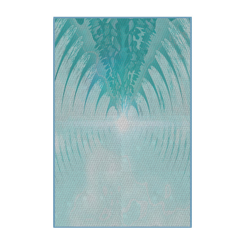Tapis bleu ciel à motif, Rectangle 2 pi x 4 pi