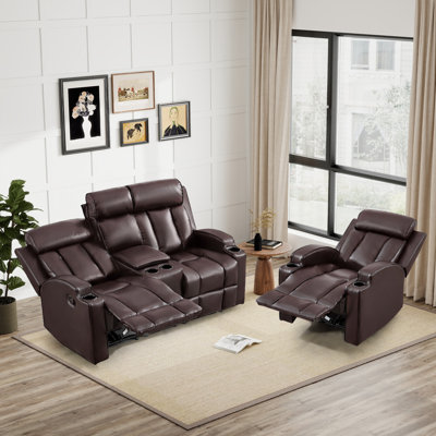 2-Piece Modern Manual Reclining Living Room Set