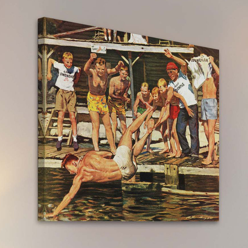 « mouillé camper » par austin briggs, reproduction d’art sur toile tendue, H 32 po x l 32 po