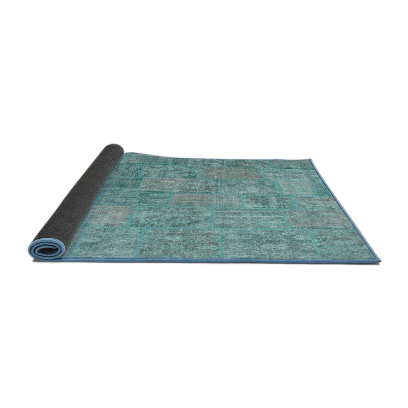 Tapis bleu Patchwork, Rond 8 pi