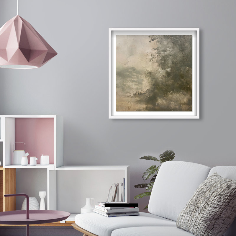 Crumbled Verdancy Shadowbox Landscape & Nature Print by Oliver Gal, Black Frame, 12 x 12, 25.5"H x 25.5"W, White Frame