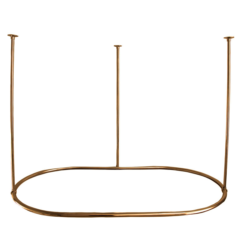 72'' Oval Shaped Shower Curtain Rod, Polished Brass