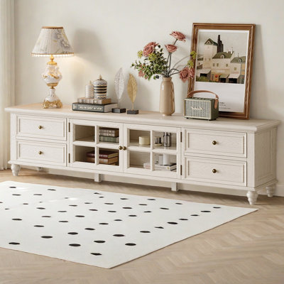 French Style Ash Wood TV Stand