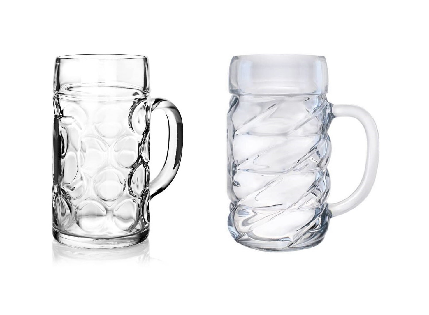 North Mountain Supply Glass Pint Mug Handle Mason Drinking Jars - Case of 12