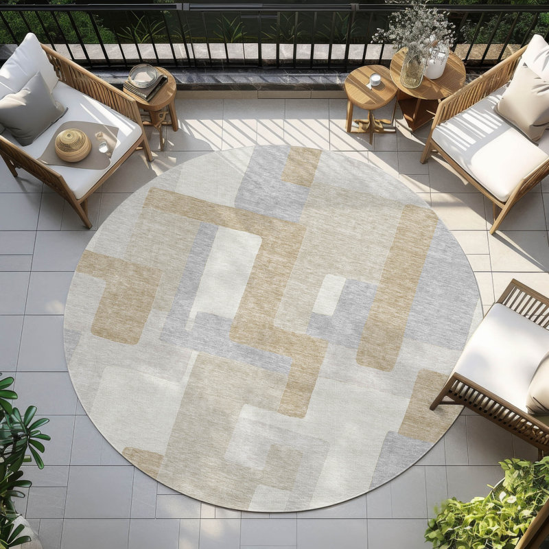  Chayden Non-Slip Indoor / Outdoor Area Rug, Round 8'