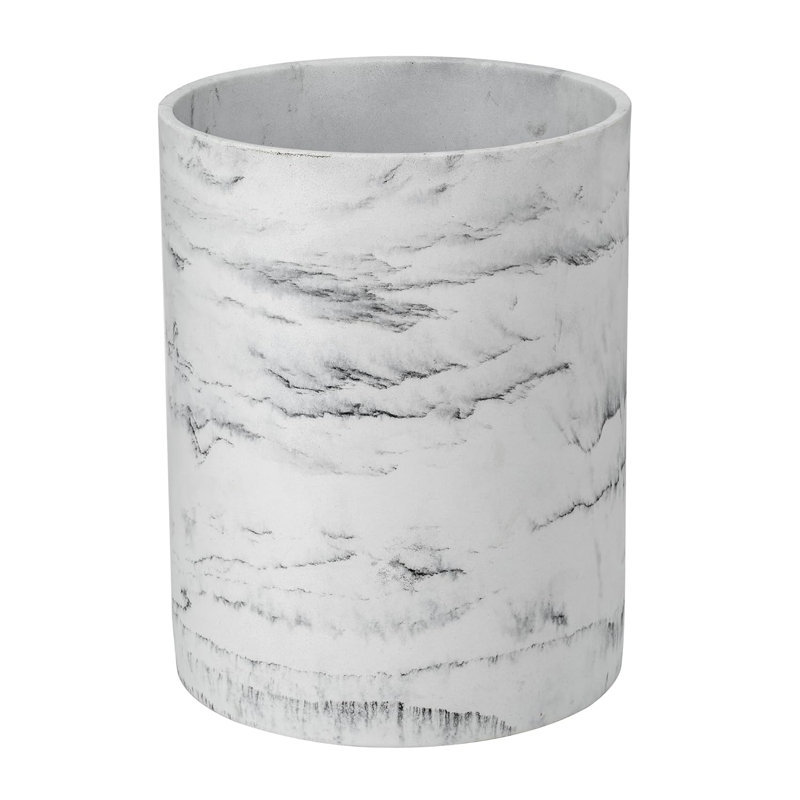 Poubelle en marbre Acento, Blanc