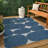 Oliver Modern Geometric Organic Shapes Navy/Cream Indoor/Outdoor Rug-1366174756